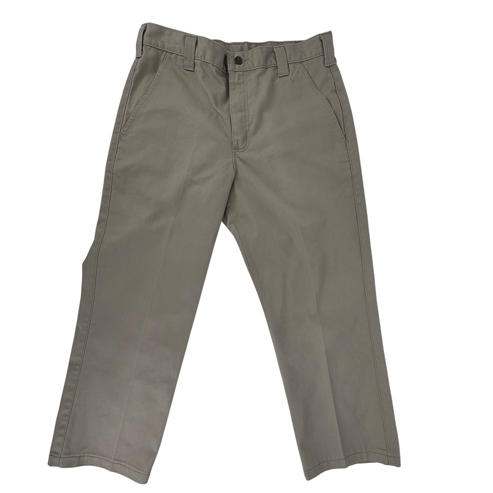 Carhartt Men Khaki Blended Twill Pants Work Utility Size 34x30‎ (measures 36x27)